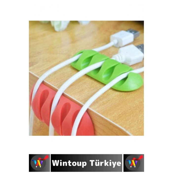 Kablo Düzenleyici Şarj Kablosu Kulaklık Dağınıklık Önleyen 5 Kanallı Yapışkanlı Kablo Tutucu