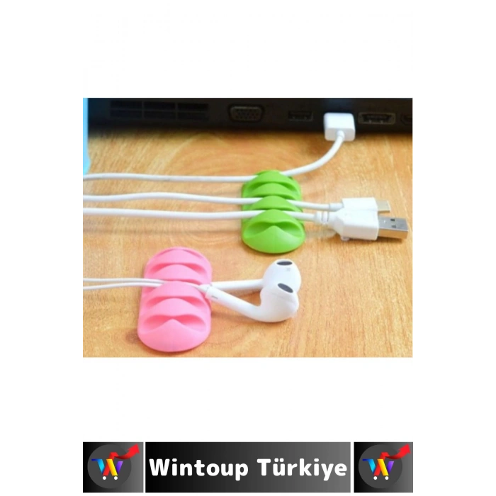 Kablo Düzenleyici Şarj Kablosu Kulaklık Dağınıklık Önleyen 5 Kanallı Yapışkanlı Kablo Tutucu