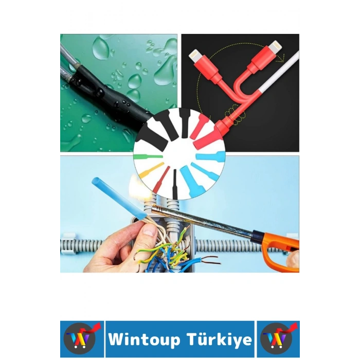 Telefon Şarj Yalıtım Koruma Isıyla Daralan Makaron Renkli Şık Kablo Koruyucu Kılıf 560 Prç Kutulu