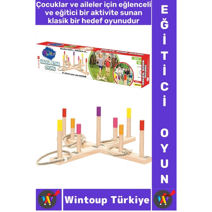 Eğlenceli El Göz Koordinasyonu Denge Odaklanma Geliştirici Aile Çocuk Eğitici AHŞAP HALKA ATMA OYUNU