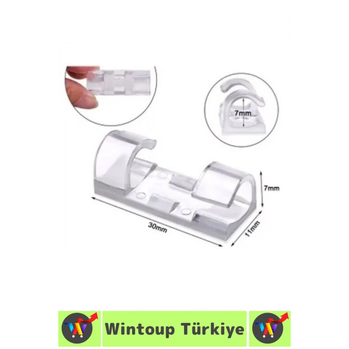 Kendinden Yapışkanlı Telefon Şarj Kablosu Dağınıklık Önleyen Pratik Kablo Sabitleyici Klips 20 Adet