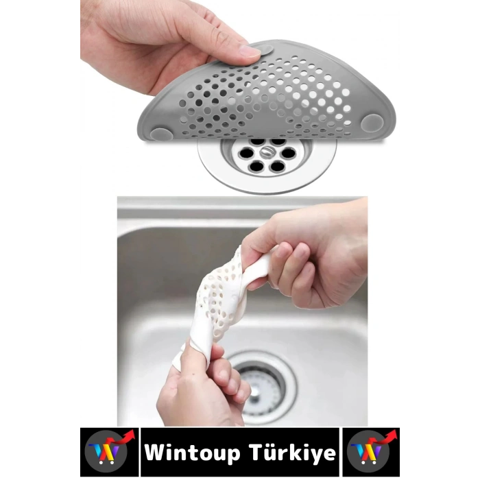 Kolay Temizlenir Mutfak Banyo Küvet Lavabo Tıkanma Önleyen Esnek Silikon Lavabo Gider Filtresi