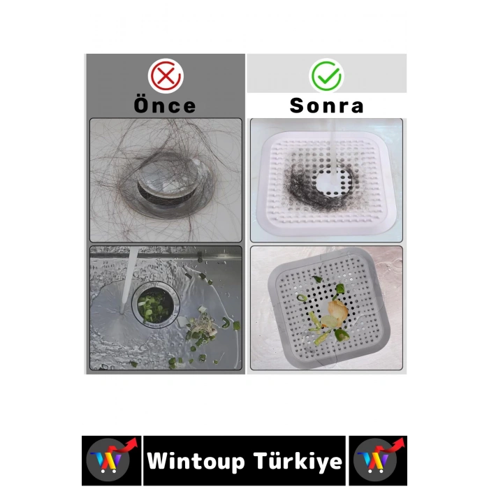 Kolay Temizlenir Mutfak Banyo Küvet Lavabo Tıkanma Önleyen Esnek Silikon Lavabo Gider Filtresi