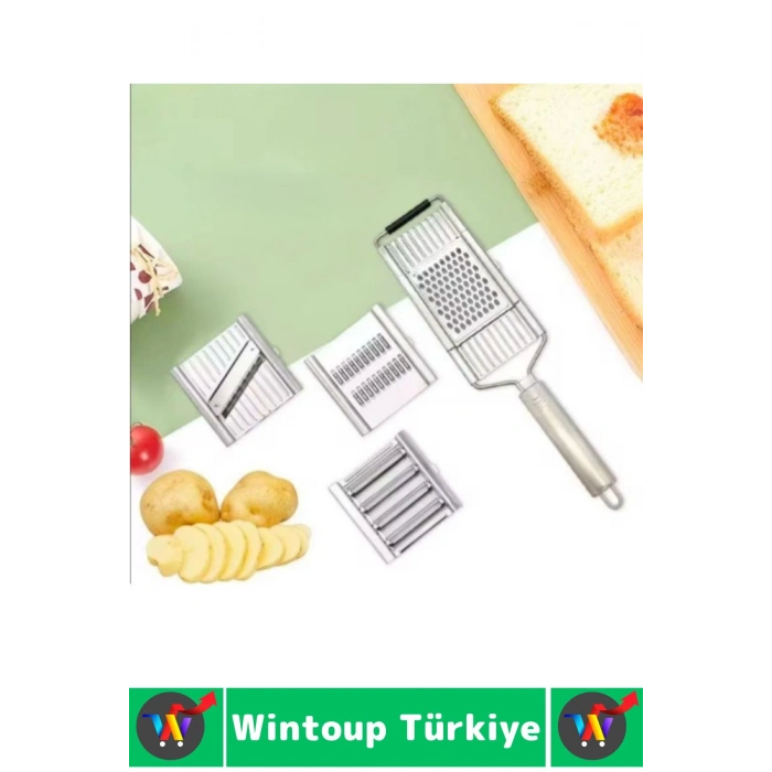 Ergonomik Kaymaz Meyve Sebze Jülyen Dilim Rendeleme Dilimleme Mutfak Değiştirilebilir 4lü El Rendesi