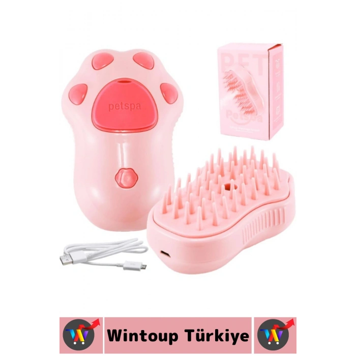 Evcil Hayvan Kedi Banyo Tüy Tarama Masaj Etkili Yumuşak Zararsız Pati Tasarımlı Pratik Buharlı Tarak