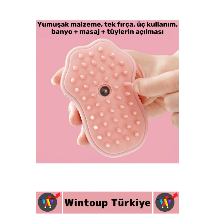 Evcil Hayvan Kedi Banyo Tüy Tarama Masaj Etkili Yumuşak Zararsız Pati Tasarımlı Pratik Buharlı Tarak