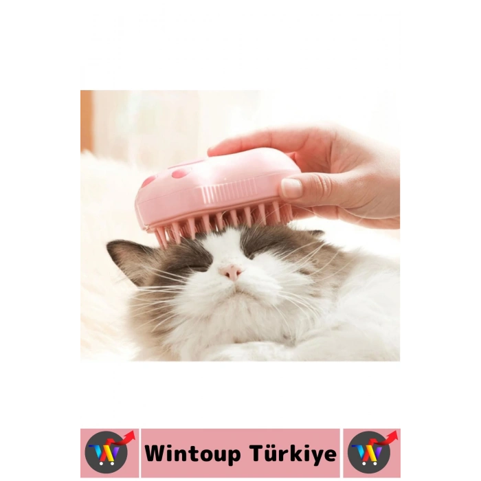 Evcil Hayvan Kedi Banyo Tüy Tarama Masaj Etkili Yumuşak Zararsız Pati Tasarımlı Pratik Buharlı Tarak