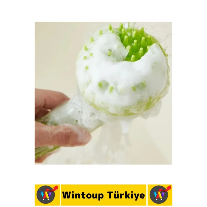 Ergonomik Kedi Köpek Banyo Temizlik Masaj Etkili Zararsız Silikon Sıvı Hazneli Evcil Hayvan Tarağı