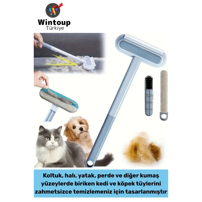 Dayanıklı Yıkanabilir Kolay Temizlenir Pet Kedi Köpek Uzun Saplı Evcil Hayvan Tüy Temizleme Fırçası