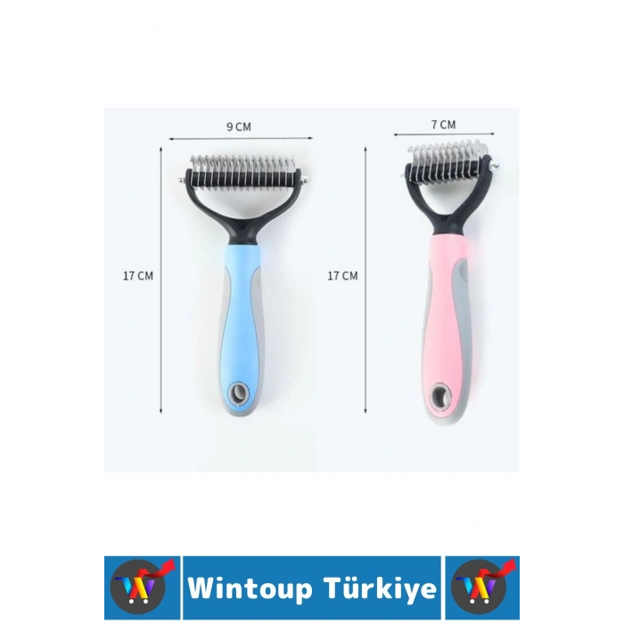 Kaymaz Kolay Tutuş Pet Kedi Köpek Masaj Etkili Evcil Hayvan Kıtık Açıcı Çift Taraflı Tarak