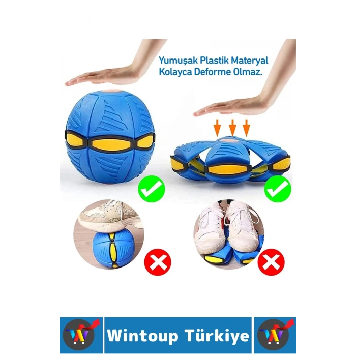 Eğlenceli İnteraktif Fiziksel Zihinsel Gelişim Işıklı Zıplayan Frizbi Kedi Köpek Evcil Hayvan Topu