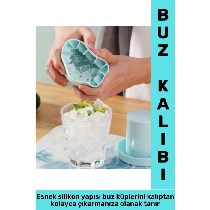 BPA Free Hijyenik İçecek Kokteyl Yer Tasarruf Sağlayan Pratik Dayanıklı Esnek Silikon Küp Buz Kalıbı