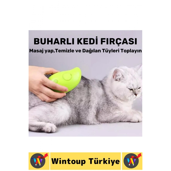 Evcil Hayvan Kedi Banyo Tüy Tarama Masaj Etkili Yumuşak Zararsız Çok Fonksiyonlu Buharlı Tarak