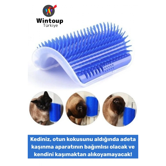 Ergonomik Sabitlenebilir Evcil Hayvan Kedi Masaj Rahatlama Etkili Zararsız Kedi Kaşınma Fırçası