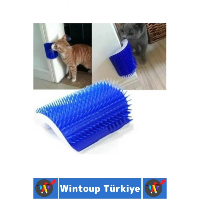 Ergonomik Sabitlenebilir Evcil Hayvan Kedi Masaj Rahatlama Etkili Zararsız Kedi Kaşınma Fırçası