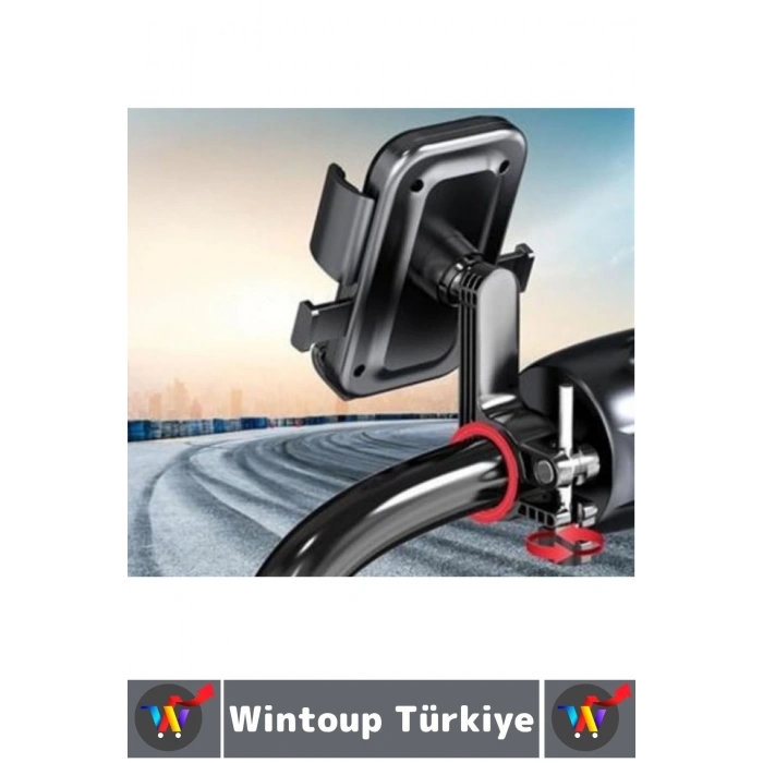 360 Derece Döner Yan Alt Sabitleyici Dikey Yan Kullanım Scooter Motor Bisiklet Gidon Telefon Tutucu