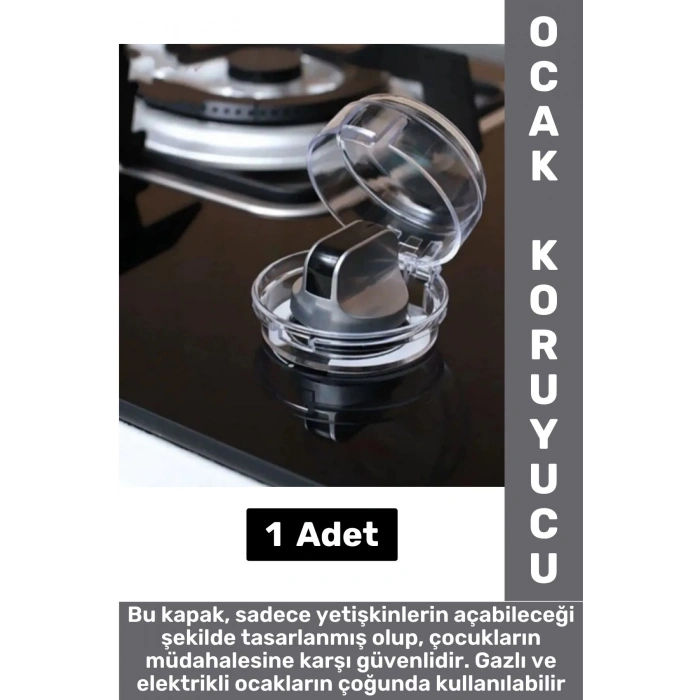 Gazlı Elektrikli Ocak Uyumlu Montaj Gerektirmez Çocuk Bebek Güvenlik Ocak Düğmesi Koruyucu Kapak