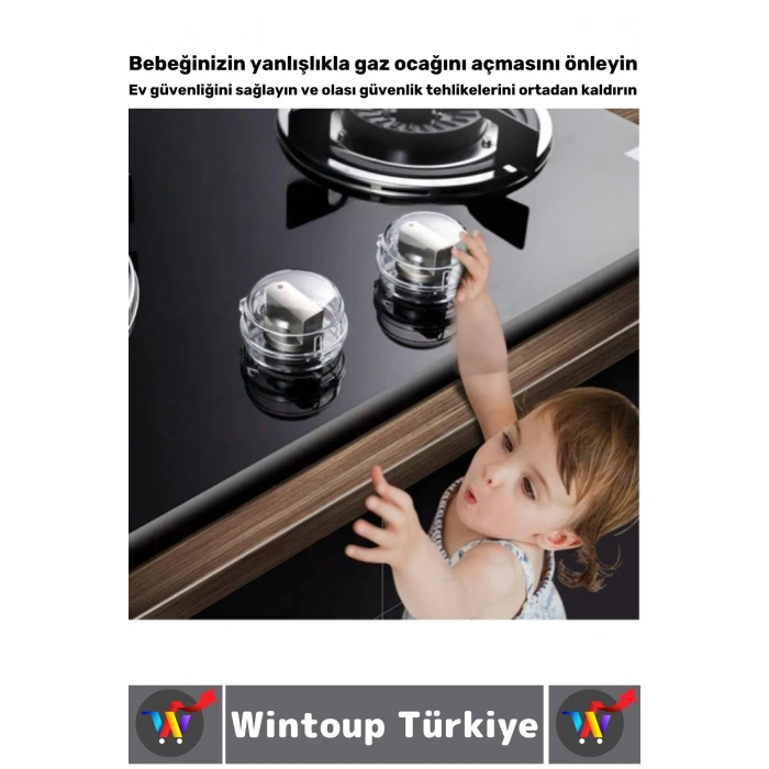 Gazlı Elektrikli Ocak Uyumlu Montaj Gerektirmez Çocuk Bebek Güvenlik Ocak Düğmesi Koruyucu Kapak