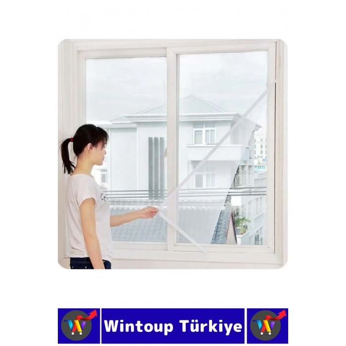 Montaj Gerektirmez Hava Girişi Engellemez Sivrisinek Önleyen Tek Kanat Yapışkanlı Sineklik 125X75 Cm