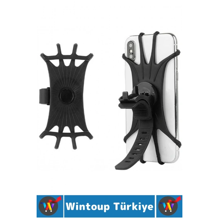 Kolay Kullanım 4-6 İnç Telefon Uyumlu Açısı Ayarlanabilir Esnek Silikon Bisiklet Telefon Tutucu