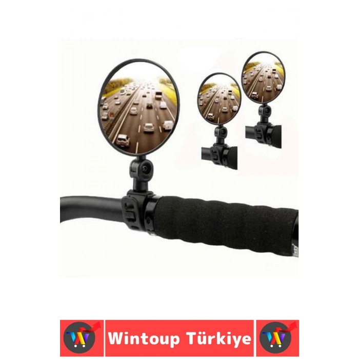 Universal Dayanıklı Kolay Montaj 360 Derece Döner Kayış Geniş Açılı Scooter Bisiklet Dikiz Aynası