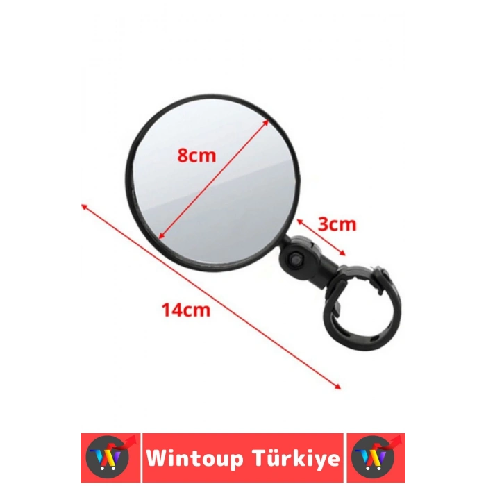 Universal Dayanıklı Kolay Montaj 360 Derece Döner Kayış Geniş Açılı Scooter Bisiklet Dikiz Aynası