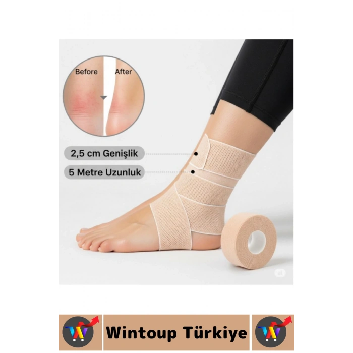 Gündelik Esnek Nefes Alabilir Konforlu Ayakkabı Topuk Vurma Önleyici Rulo Bant 2.5 Cm X 5 Metre