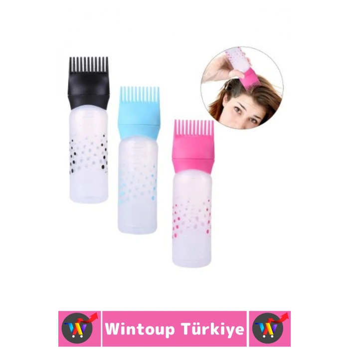 Yüksek Kaliteli Saç Bakımı Boya Yağ Krem Kolay Uygulama Çok Şık Taraklı Saç Uygulama Şişesi 1 Adet