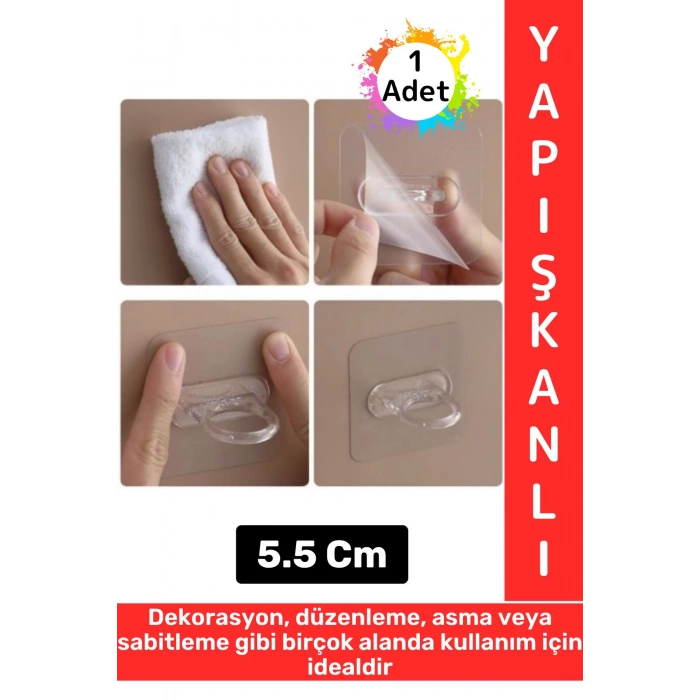 Dayanıklı Kendinden Yapışkanlı Dekorasyon Düzenleme Asma Sabitleme Çok Amaçlı Pratik Yuvarlak Halka