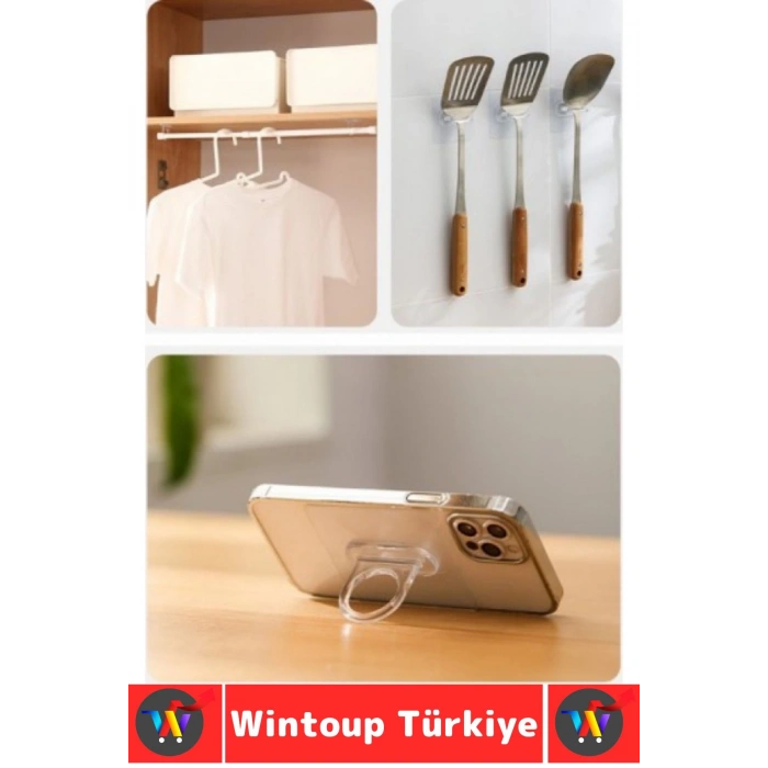 Dayanıklı Kendinden Yapışkanlı Dekorasyon Düzenleme Asma Sabitleme Çok Amaçlı Pratik Yuvarlak Halka