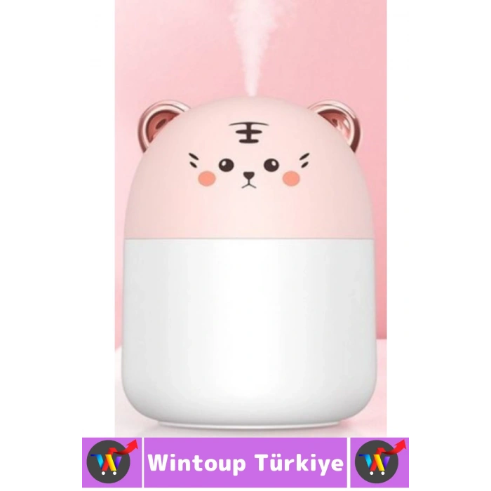 Portatif Sessiz Çalışır Şık Sevimli Kedi Tasarımlı Humidifier USB Şarjlı Oda Hava Nemlendirici 250ML