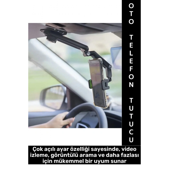 Kompakt Dayanıklı Dik Yatay Kullanım 1080 Derece Ayarlanabilir Çok Açılı Araç İçi Telefon Tutucu