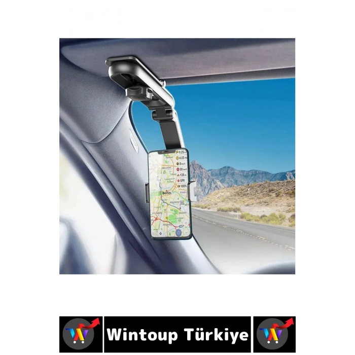 Kompakt Dayanıklı Dik Yatay Kullanım 1080 Derece Ayarlanabilir Çok Açılı Araç İçi Telefon Tutucu