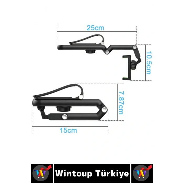 Kompakt Dayanıklı Dik Yatay Kullanım 1080 Derece Ayarlanabilir Çok Açılı Araç İçi Telefon Tutucu
