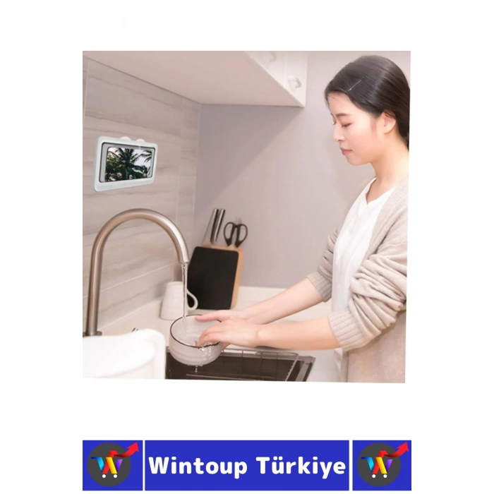 Kompakt Dayanıklı Güvenli Duvara Monte Duş Mutfak Buğu Yapmaz Su Geçirmez Pratik Telefon Kabı