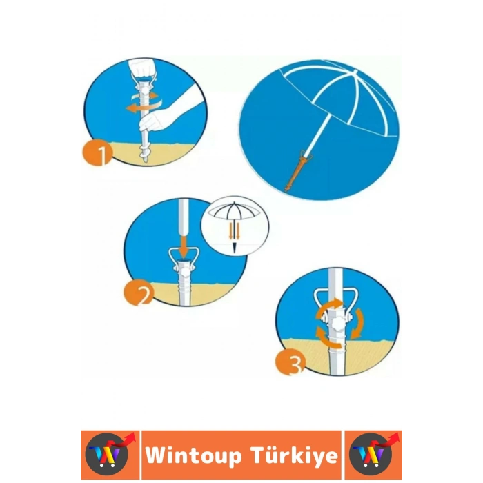 Dayanıklı Montaj Gerektirmez Kolay Kullanım Deniz Plaj Plastik Şemsiye Sabitleme Kazığı 41 X 16 Cm