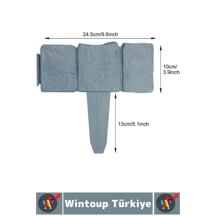 Dış Mekan Kolay Montaj Hava Koşullarına Dayanıklı Şık Estetik Doğal Taş Görünümlü Bahçe Çiti 5 Adet