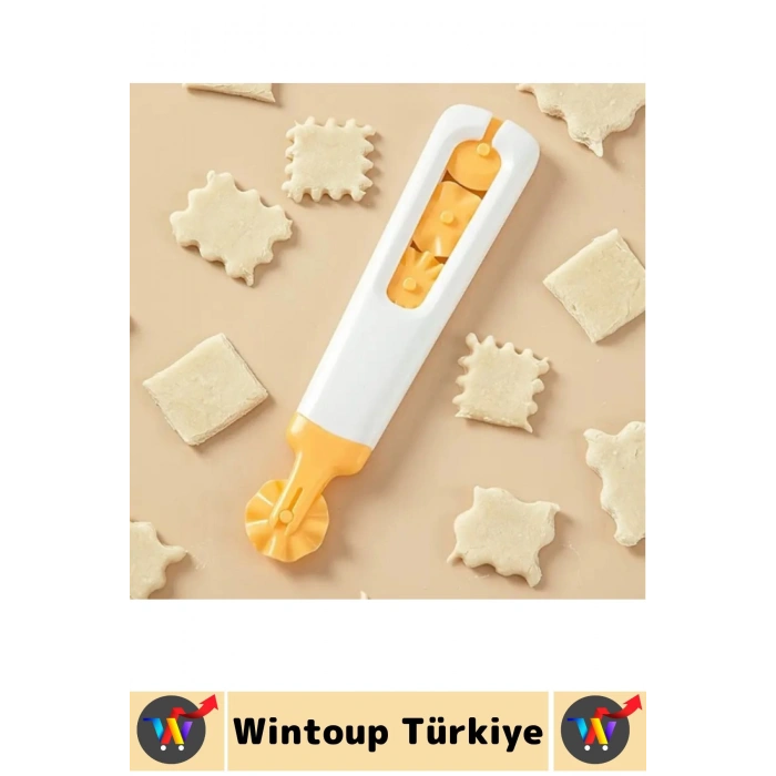 Dayanıklı Ergonomik Hamur Makarna Kurabiye Değiştirilebilir 4 Başlıklı Şekillendirici Hamur Kesici