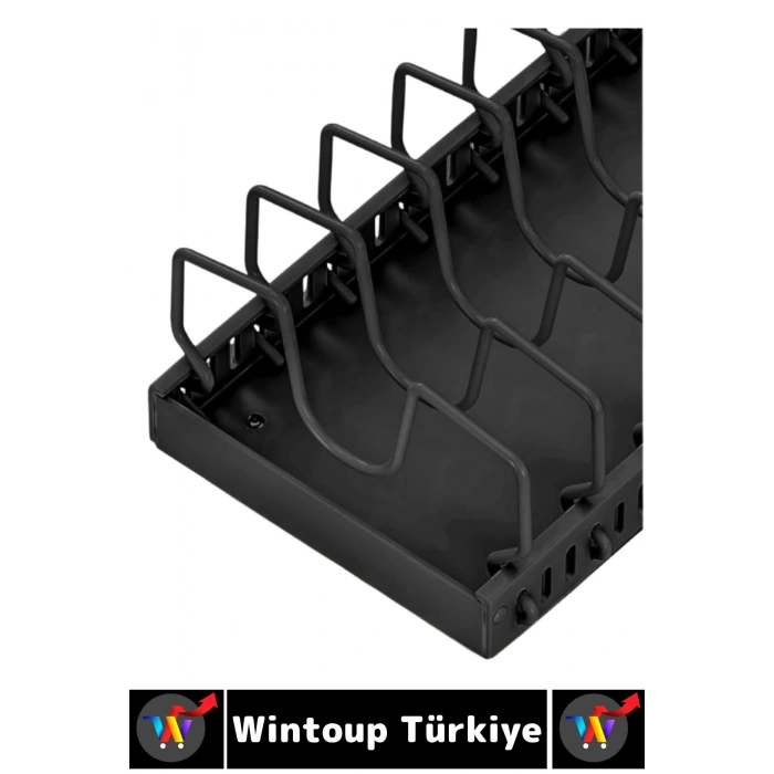 Mutfak Dolap İçi Tezgah Dağınıklık Önleyen Montajsız Teleskopik Raylı Tava Tencere Organizeri