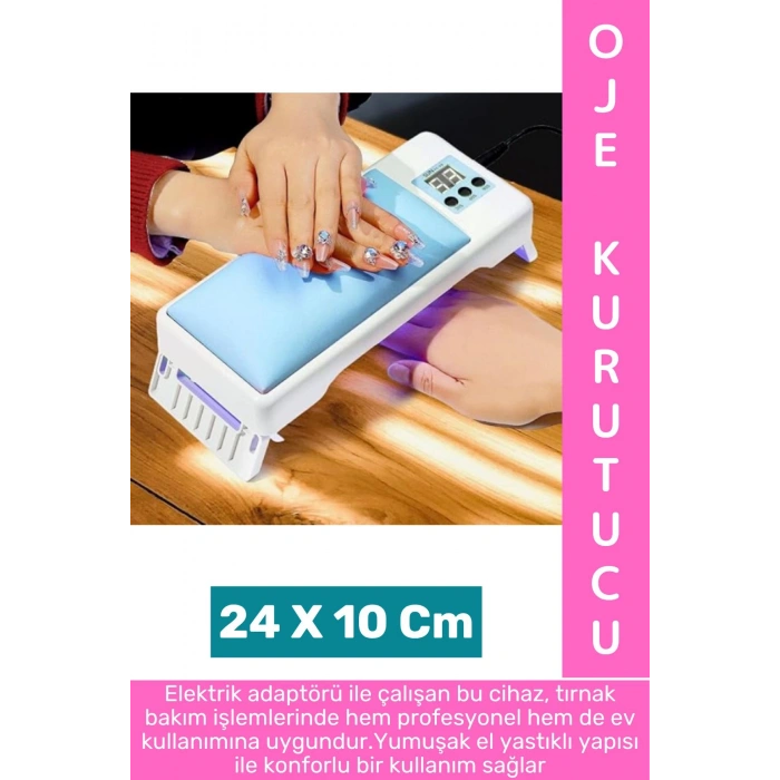 Konforlu Profesyonel Ev Kullanım Hızlı Etki Dijital Ekran 3 Zaman Ayarlı El Yastıklı UV Oje Kurutucu