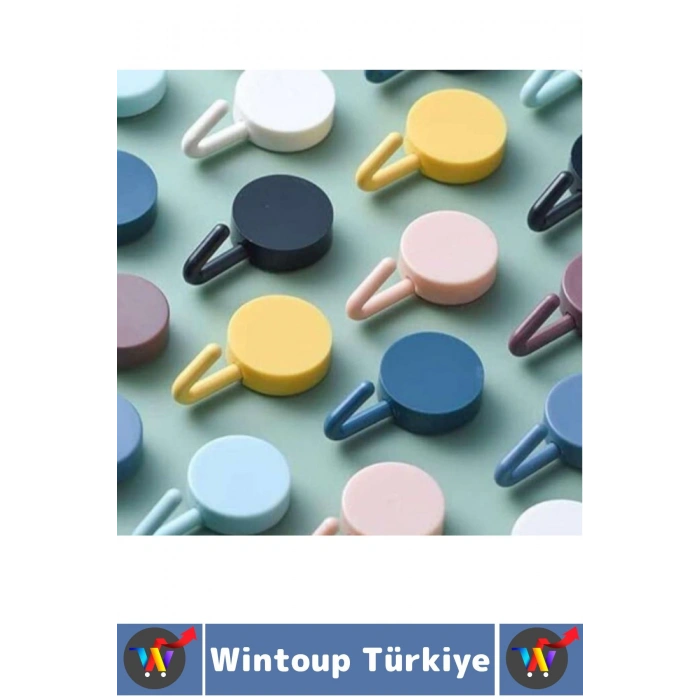 İz Bırakmaz Montaj Gerektirmez Mutfak Banyo Ev Ofis Kendinden Yapışkanlı Renkli Pratik Duvar Askısı