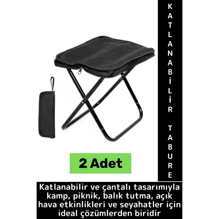 Premium Seyahat Kamp Piknik Balık Outdoor Dayanıklı Gövde Çanta Boy Katlanabilir Çanta Tabure 2 Adet