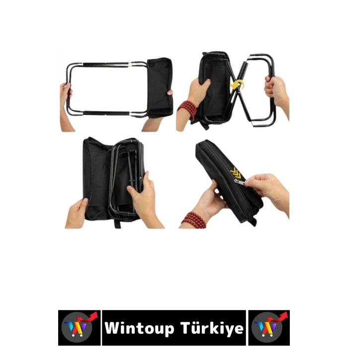 Premium Seyahat Kamp Piknik Balık Outdoor Dayanıklı Gövde Çanta Boy Katlanabilir Çanta Tabure 2 Adet