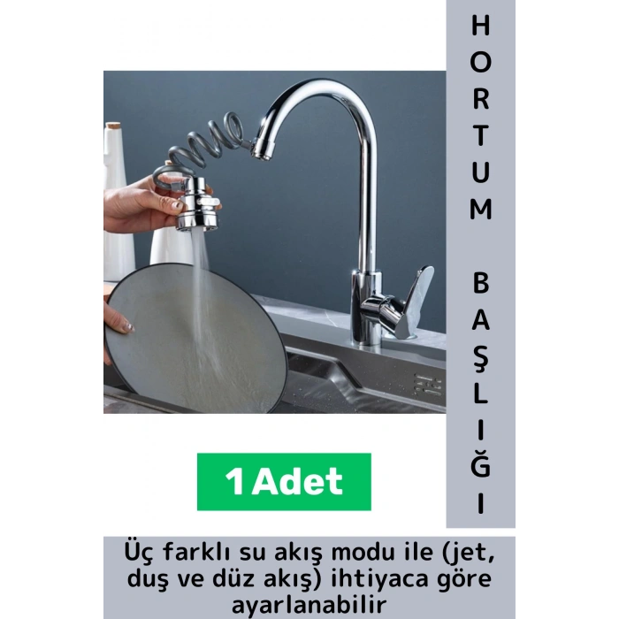 Yüksek Kaliteli Su Tasarruflu Esnek Hortumlu 3 Fonksiyonlu Uzatılabilir Hortumlu Musluk Başlığı