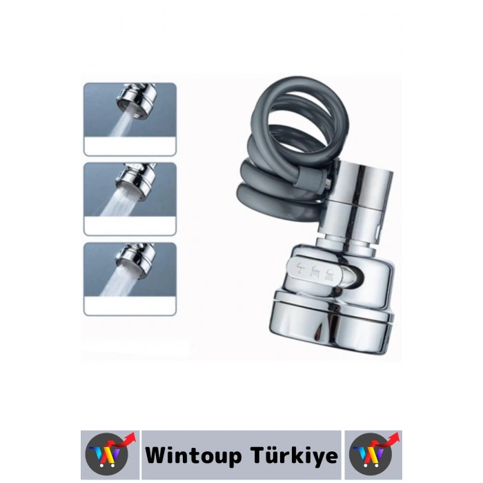 Yüksek Kaliteli Su Tasarruflu Esnek Hortumlu 3 Fonksiyonlu Uzatılabilir Hortumlu Musluk Başlığı