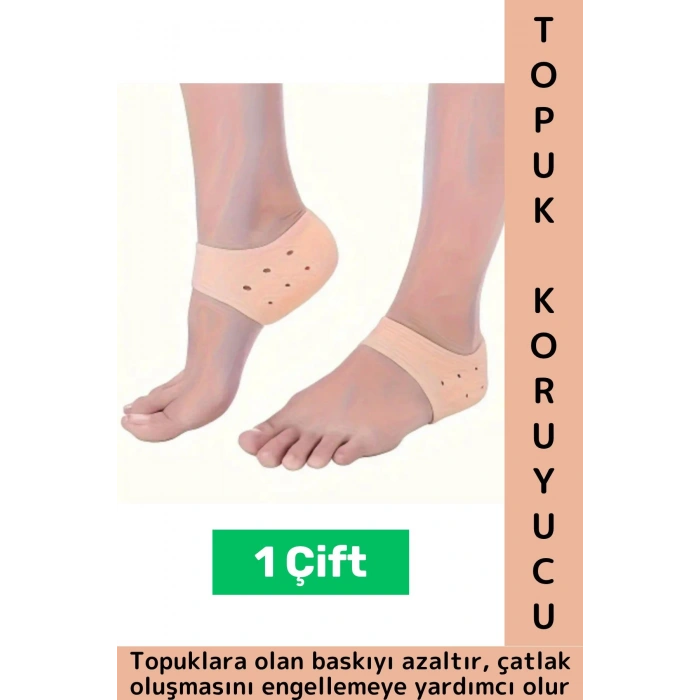 Konforlu Baskı Azaltan Nemlendiren Çatlak Oluşum Engellemeye Yardımcı Koruyucu Silikon Topuk Gömleği
