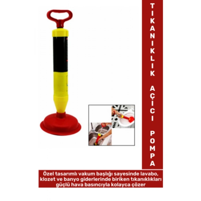 Dayanıklı Ergonomik Tutuş Kaymaz Vakumlu Banyo Temizlik Lavabo Klozet Gider Tıkanıklık Açıcı Pompa