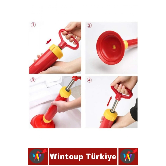 Dayanıklı Ergonomik Tutuş Kaymaz Vakumlu Banyo Temizlik Lavabo Klozet Gider Tıkanıklık Açıcı Pompa