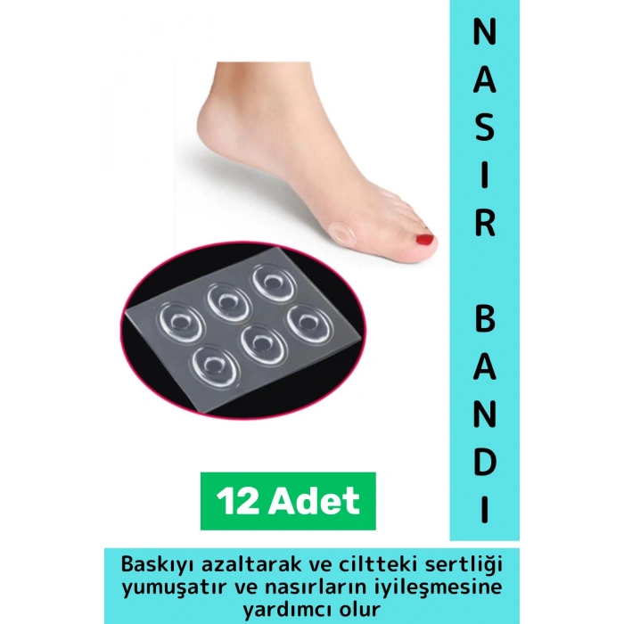 Gündelik Ayak Parmak Topuk Baskı Ağrı Rahatsızlık Sürtünme Azaltan Cilt Yumuşatan Nasır Bandı 12 Adt