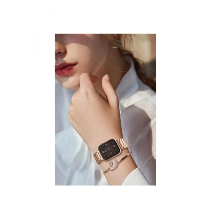 G9 Mini Plus 41 Mm Amoled Ekran Akıllı Saat 3 Strap+Bracelet Kadın Saat Bileklik Hediyeli